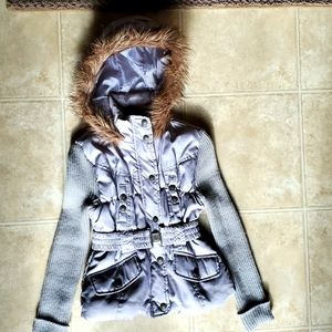 Girls Gray Jacket with Hood